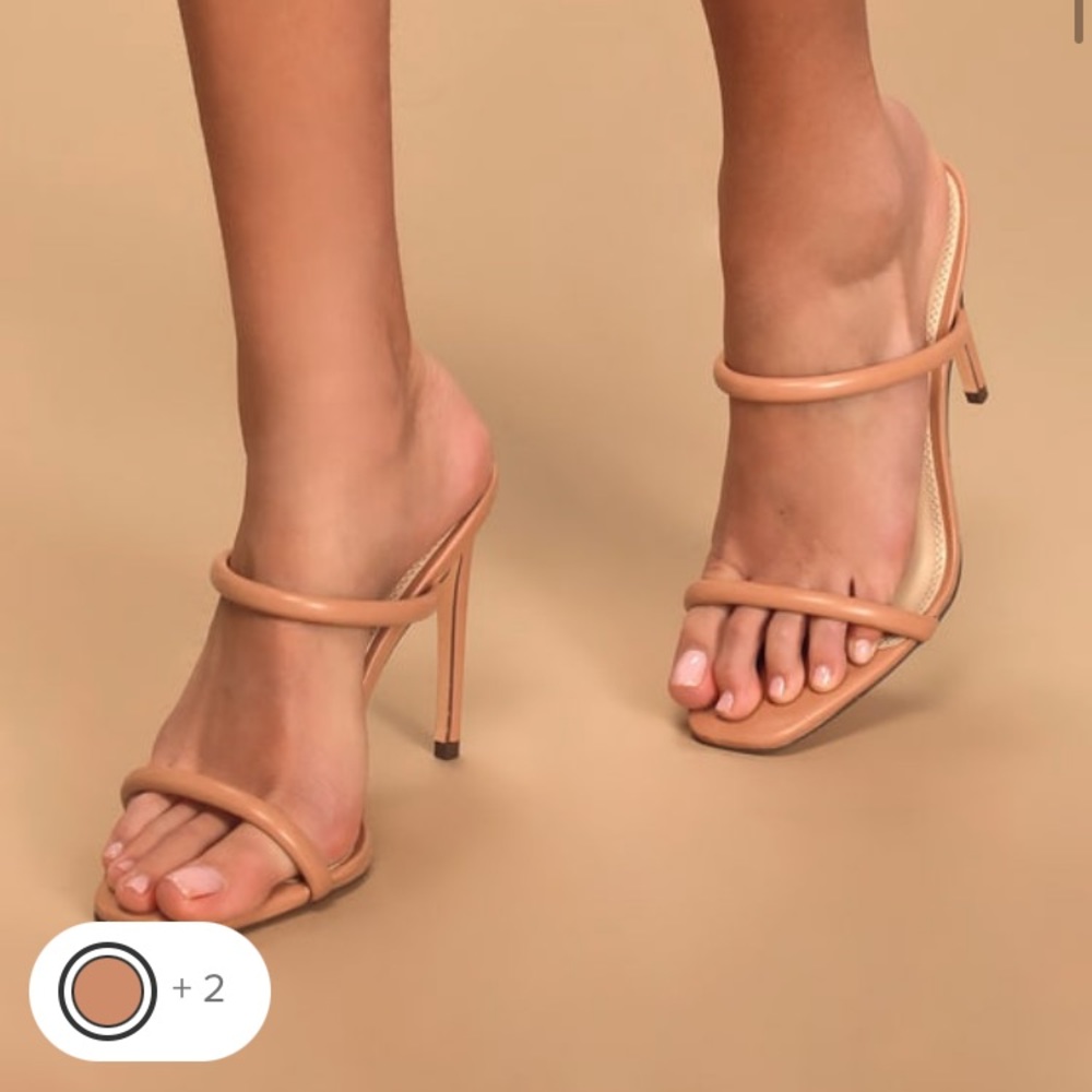 Lulus neutral warm tan heel size 8